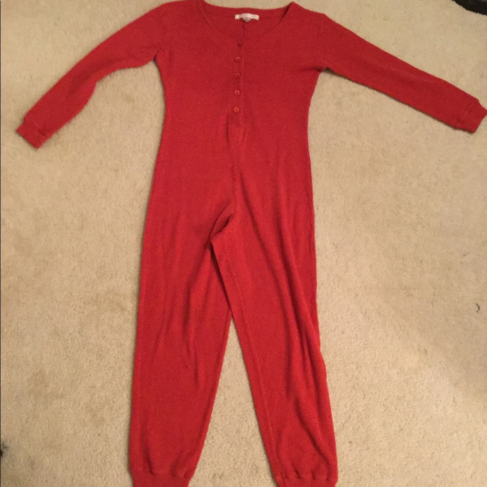 Rare red Victoria Secret thermal onesie size small
